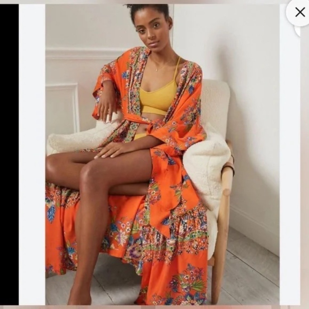 Anthropologie "Emanuel Kimono Robe"  SEXY COLORFUL NWOT  Size XS